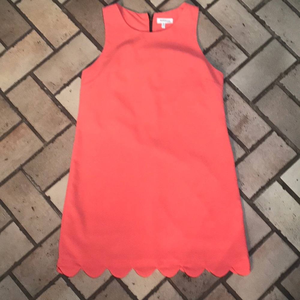 Coral Scalloped Dress